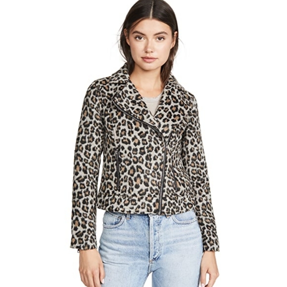 Cupcakes and Cashmere Margaux Leopard Moto Jacket - Picture 1 of 11